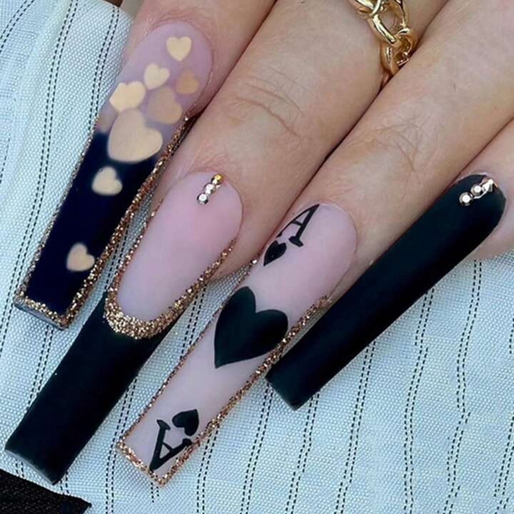 •She’s My Ace• 24 Piece Extra Long Coffin Press On Nails